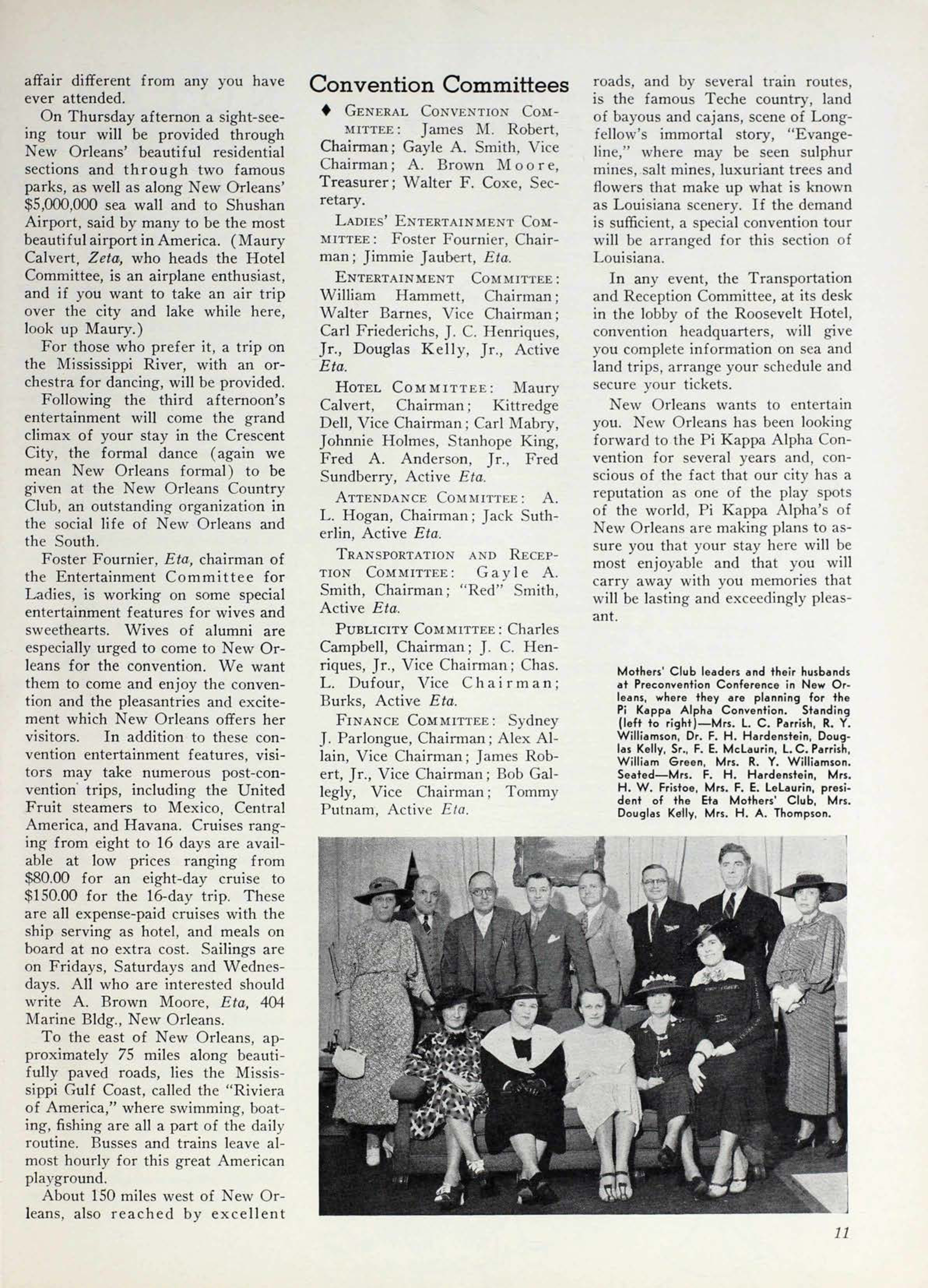 Convention Committees, June 1936